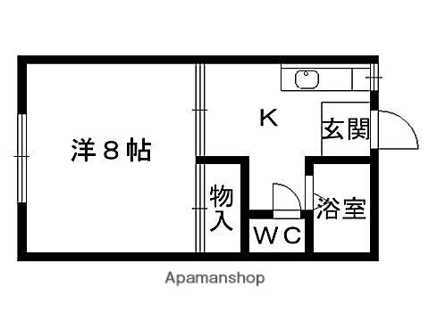 アーバンソレイユ八乙女(1K/1階)の間取り写真