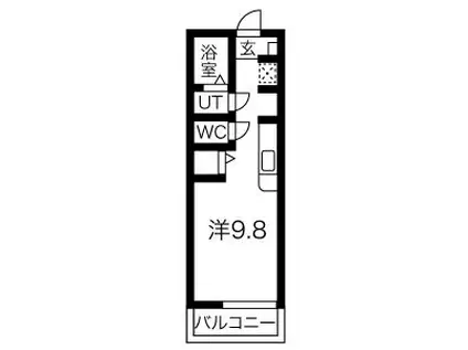 Kー1榴ヶ岡(ワンルーム/2階)の間取り写真