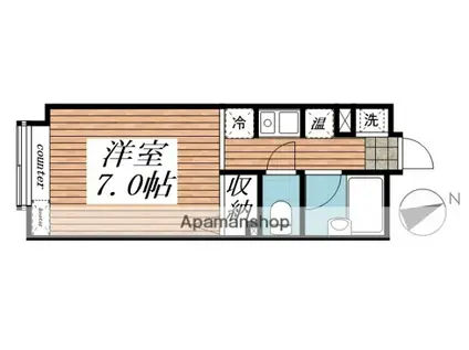 セントヒルズ仙台(ワンルーム/4階)の間取り写真