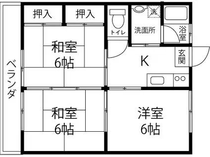 SSコーポ(3K/2階)の間取り写真