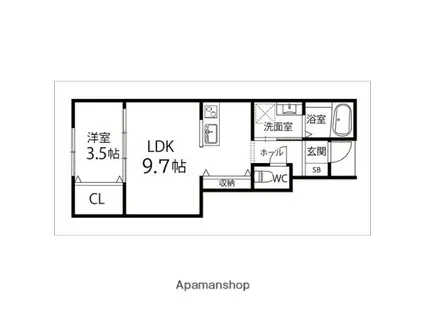 ALBA STAGE(1LDK/1階)の間取り写真
