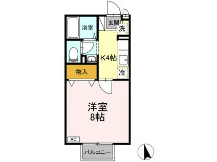 ドミトリー旭(1K/2階)の間取り写真