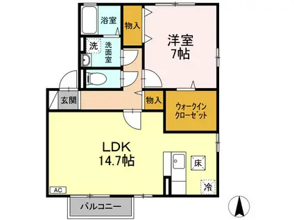 PYXIS D(1LDK/1階)の間取り写真