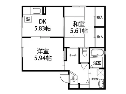 ラヴィーヌ(2DK/1階)の間取り写真