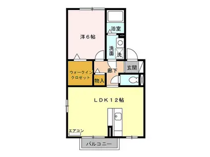 アムール・ド・メゾンⅡ番館(1LDK/2階)の間取り写真