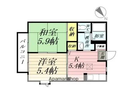 ビバレントA(2K/1階)の間取り写真