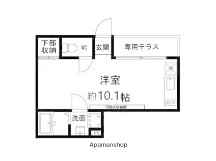 エターナルコート和久(ワンルーム/1階)の間取り写真