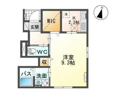 鶴が丘4丁目アパート(1K/1階)の間取り写真