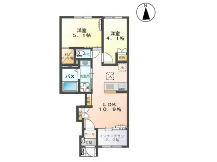 小田原3丁目アパート(2LDK/1階)の間取り写真
