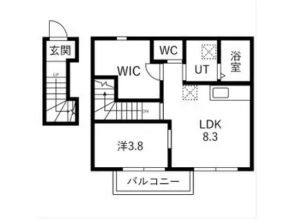 SOLEADO(1LDK/2階)の間取り写真