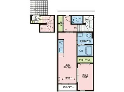 CASA DE LA PAZ(1LDK/2階)の間取り写真