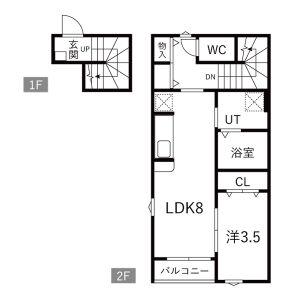 東北新幹線 古川駅 徒歩21分 2階建 新築(1LDK/2階)の間取り写真