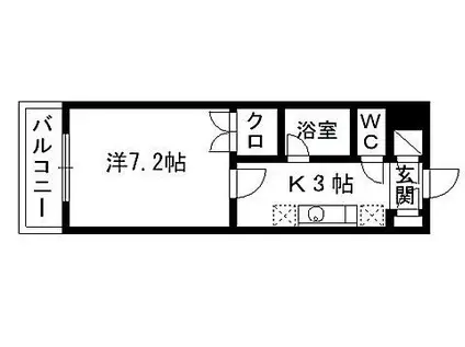 ソレイユハイツ泉中央(1K/3階)の間取り写真