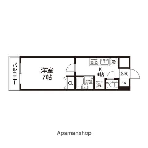サンヴァーリオ新田駅前Ⅴ(1K/2階)の間取り写真