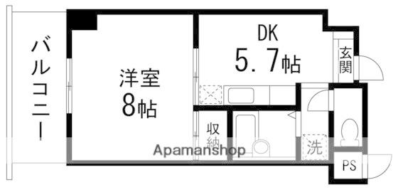 YSKコーポ卸町(1DK/12階)の間取り写真