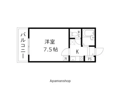 サンアムール・11(1K/4階)の間取り写真