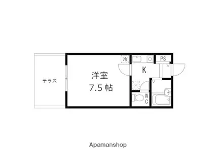 サンアムール・11(1K/1階)の間取り写真