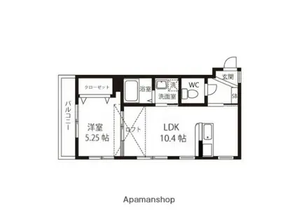 サルートオリンピア(1LDK/2階)の間取り写真