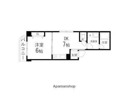 パストラル河原町(1DK/2階)の間取り写真