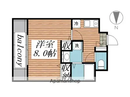 アブニール小田原(1K/2階)の間取り写真
