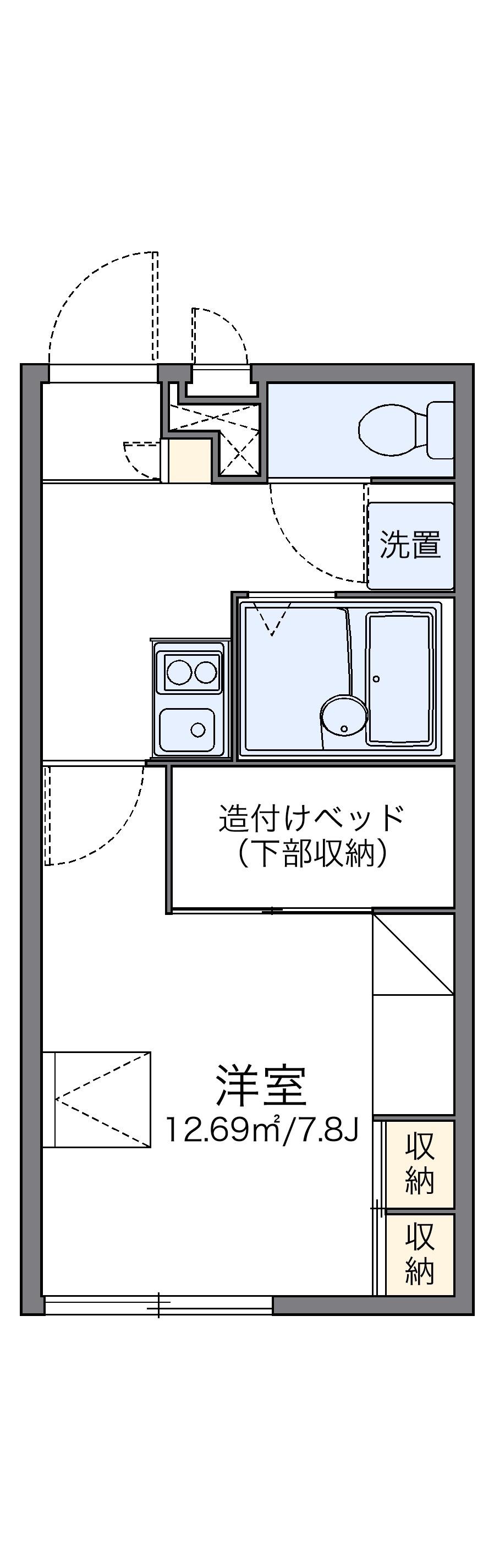 レオパレスメゾン前沖(1K/1階)の間取り写真