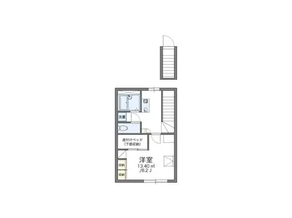 レオパレス四郎丸(1K/2階)の間取り写真