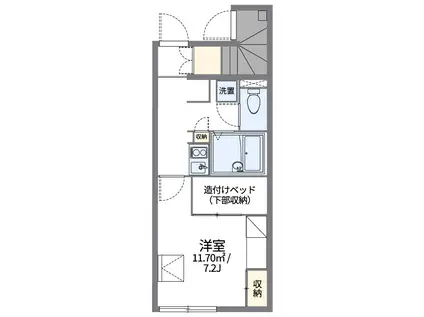 レオパレス沢田南(1K/1階)の間取り写真