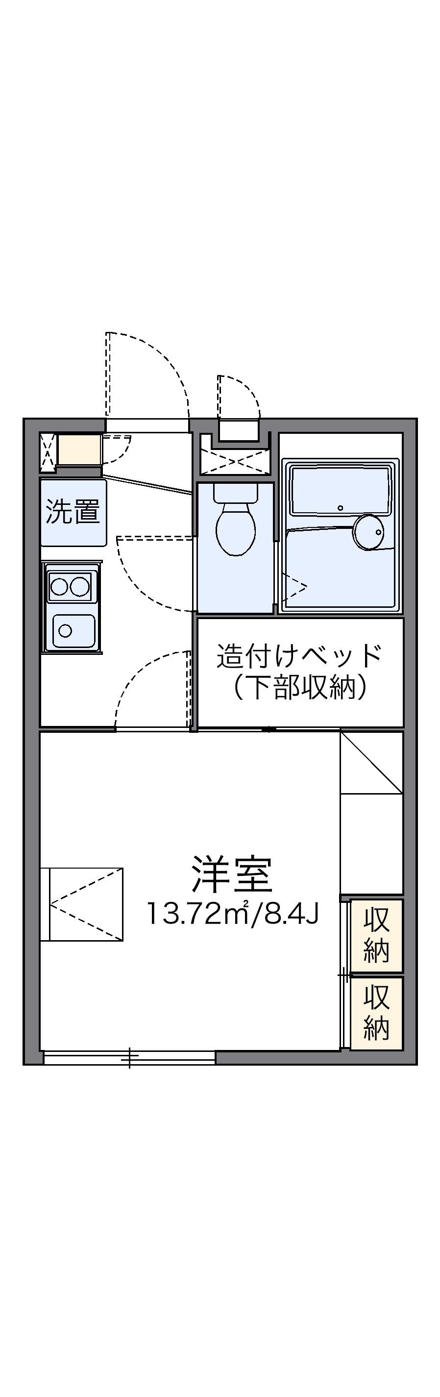 レオパレスI N南仙台(1K/1階)の間取り写真