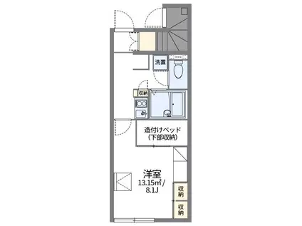レオパレス的場(1K/1階)の間取り写真