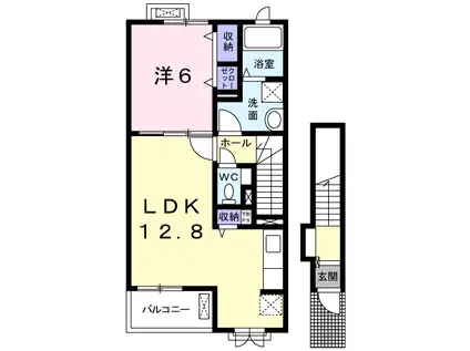 ダンデライオン 弐番館(1LDK/2階)の間取り写真