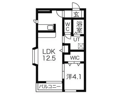 ボナール(1LDK/2階)の間取り写真