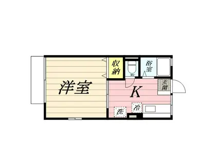シティハイムファミール(1K/2階)の間取り写真