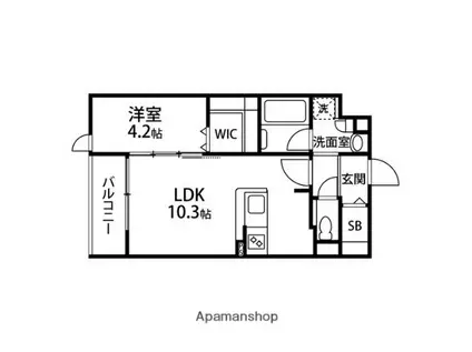 ファミールサイセイⅣ(1LDK/2階)の間取り写真