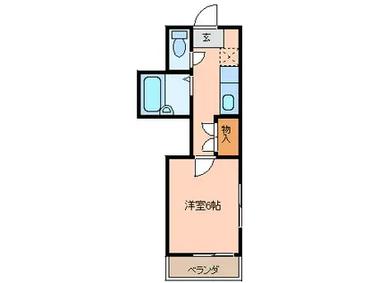 エスポアールⅣ(1K/1階)の間取り写真