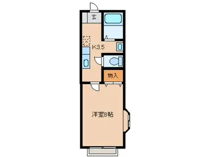 カサフロール壱番館(1K/2階)の間取り写真
