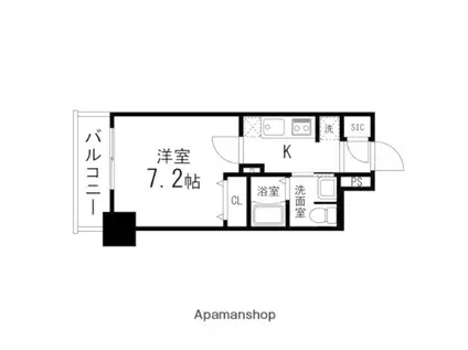 グランディール卸町(1K/9階)の間取り写真