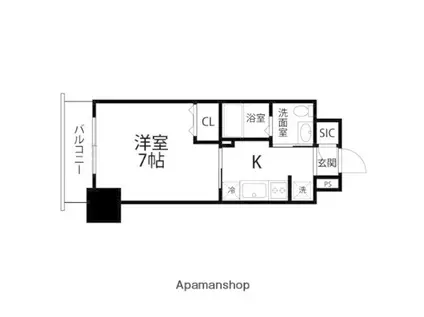 グランディール卸町(1K/2階)の間取り写真