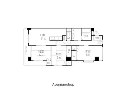 アリストコート小田原(3LDK/2階)の間取り写真