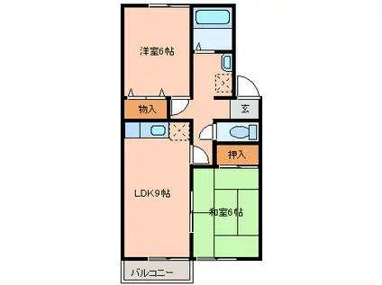 セジュールリベルテA(2LDK/1階)の間取り写真