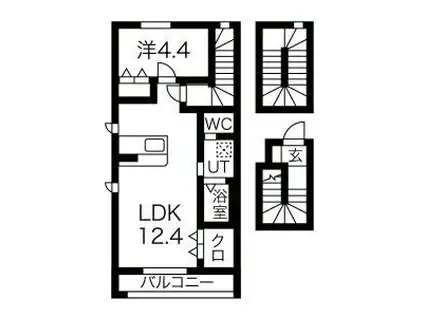 シンフォニー大場(1LDK/3階)の間取り写真