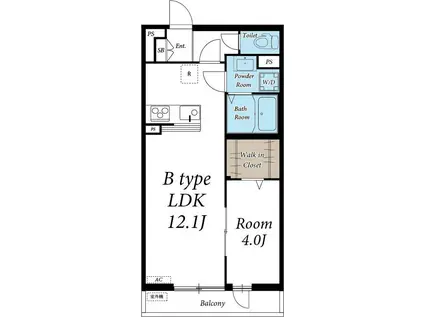 リブリ・2(1LDK/3階)の間取り写真