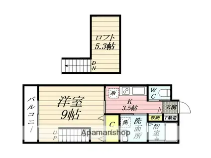 ブランニューY&S(1K/2階)の間取り写真