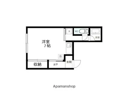 グリーンガーデンハイツ(ワンルーム/2階)の間取り写真