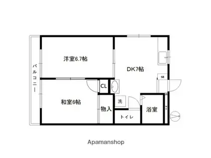 メゾン高砂NO4(2DK/3階)の間取り写真