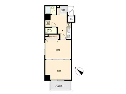 リビングステージ東仙台(2K/3階)の間取り写真