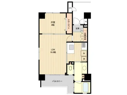 アーバンレジデンス勾当台(1LDK/5階)の間取り写真