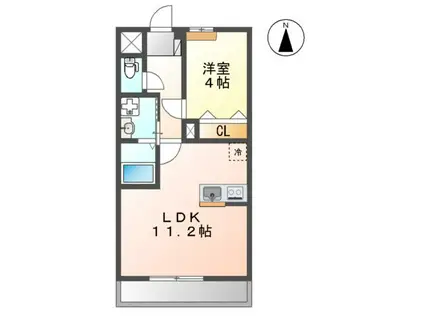 ユ シェルポン(1LDK/2階)の間取り写真