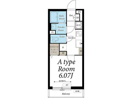 シンセーロ通町(1K/1階)の間取り写真