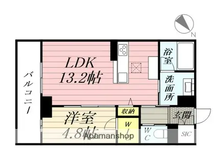 CLASSEUM連坊Ⅲ(1LDK/1階)の間取り写真
