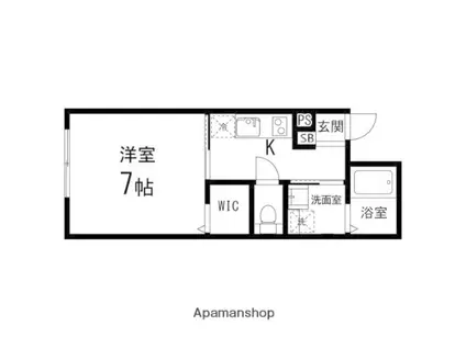 ペアレシア長町(1K/1階)の間取り写真